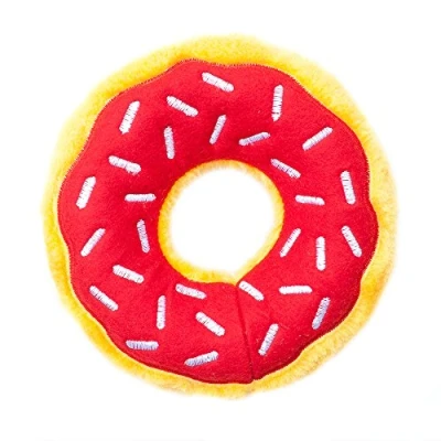 Afbeelding van Zippy Paws ZP654 Donutz Cherry speelgoed voor dieren hondenspeelgoed honden knuffel speeltje piep bijten