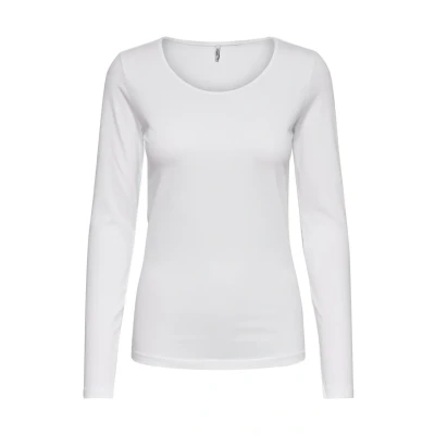 Afbeelding van ONLY Basic Longsleeve, Dames, Maat: Medium, White