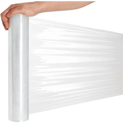 Afbeelding van RAGO Rekfolie 130 m Transparante folie voor meubels Handrekfolie rollen I Palletfolie handfolie inpakfolie Verpakkingsmateriaal (7,5 x 7,5 40 cm) 0,9 kg lengte