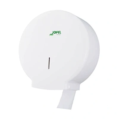 Afbeelding van Jofel AE51700 Toiletpapierrolhouder, middelgroot, 300 m, ABS, wit, antibacterieel, azuurblauw