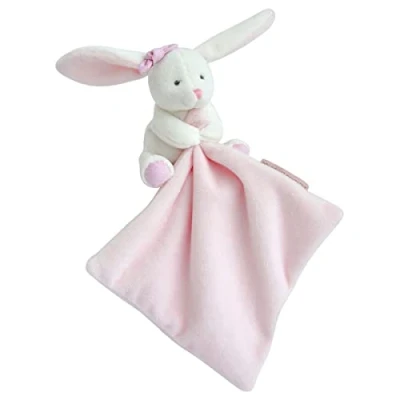 Afbeelding van Doudou et Compagnie haas box bloem knuffeldier roze