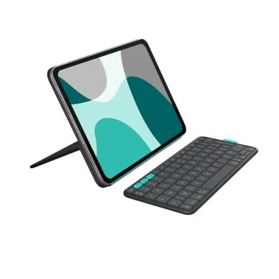 Afbeelding van Logitech Flip folio Hoes met toetsenbord en draadloos Bluetooth voor iPad Pro 11“ M4 Air 11 M2 M3 5e generatie 2024 Graphite