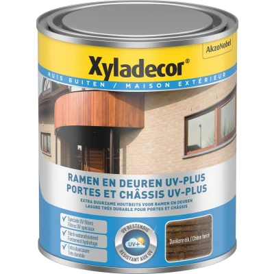 Afbeelding van Xyladecor beits ramen &amp; deuren UV plus 0,75l donkere eik