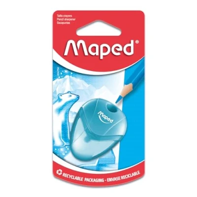 Afbeelding van Maped Schoolbenodigdheden puntenslijper I Gloo met reservoir 1 slijpgat compact formaat voor etui 3 verschillende motieven