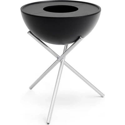 Afbeelding van Höfats Bowl Vuurschaal Plancha BBQ Set Hoog Black / Stainless Steel