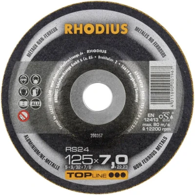 Afbeelding van Rhodius 200357 RS24 Afbraamschijf gebogen Diameter 125 mm Boordiameter 22.23 Non ferrometaal 1 stuk(s)