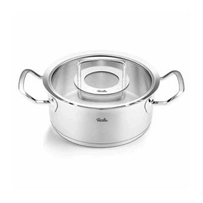 Afbeelding van Fissler Originele Profi Collection roestvrijstalen kookpan met glazen deksel, voor inductie, diameter 20 cm, 2,6 liter, zilverkleurig