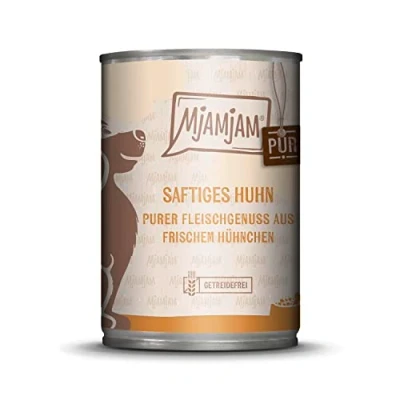 Afbeelding van 6 x 400 g MjAMjAM puur vleesgenot sappige kip hondenvoer nat