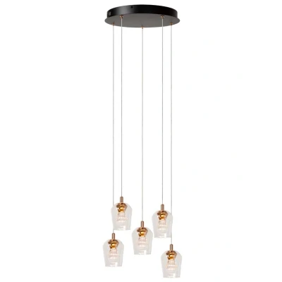 Afbeelding van Lucide BERLIANE Hanglamp Ø 34 cm LED Dimb. 5x4W 2700K Met vervangbare module Transparant