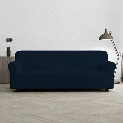 Afbeelding van Italian Bed Linen Bankovertrek tweekleurig, mooier, donkerblauw, 3 zits