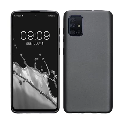 Afbeelding van kwmobile telefoonhoesje geschikt voor Samsung Galaxy A71 Hoesje smartphone Back cover in metallic grijs
