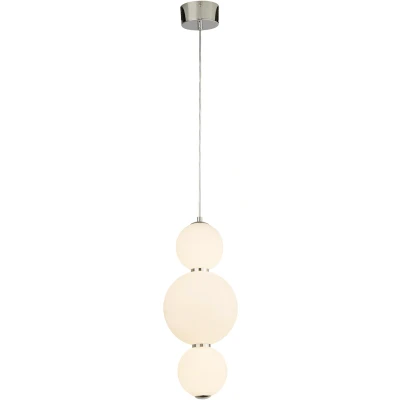 Afbeelding van Searchlight Snowball Hanglamp Ø 18 X 148 Cm 18W Dimbare LED Incl. Wit En Chroom