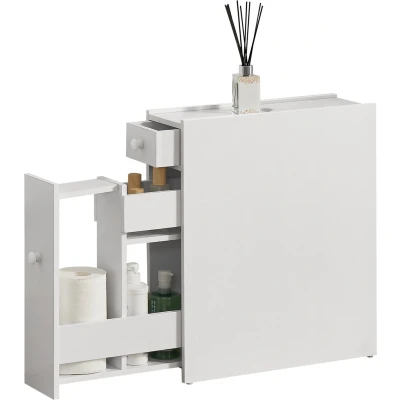 Afbeelding van Niskast badkamerkast met 2 lades 58x16x48 cm wit