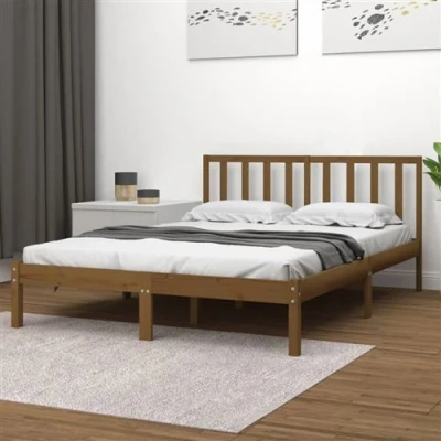 Afbeelding van vidaXL Bedframe massief grenenhout honingbruin 200x200 cm