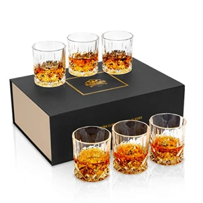 Afbeelding van KANARS Whisky Glas Set, Loodvrije Kristallen Whiskey Glazen voor Cognac, Martini, Cocktails, Scotch, Whisky, Wodka, 300 ml, 6 Stuks