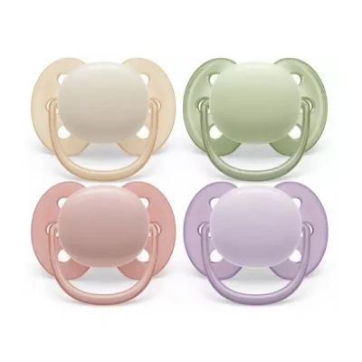 Afbeelding van Avent Ultra Soft 2 Orthodontische Siliconen Fopspenen 0 6 Maanden (Modellen : Beige en groen)