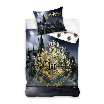 Afbeelding van Harry Potter Dekbedovertrek Goud Eenpersoons 140 x 200 cm Katoen