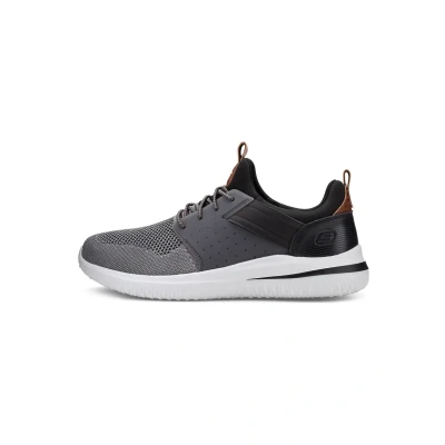 Afbeelding van Skechers Heren Delson 3.0 Cicada Sneakers, Gray Black Knitted Mesh W Synthetic, 45 EU
