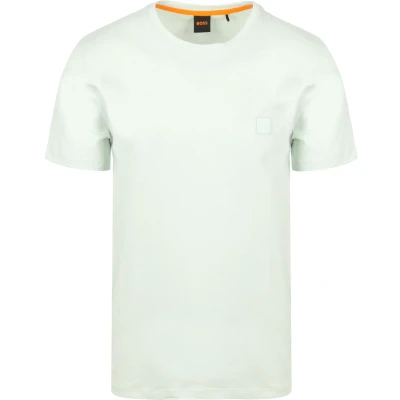 Afbeelding van BOSS T shirt Tales Lichtblauw Maat S Heren Print shirts