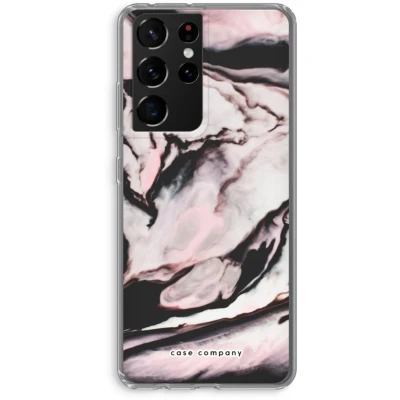Afbeelding van Case Company® hoesje geschikt voor Samsung Galaxy S21 Ultra Roze stroom Soft Cover Telefoonhoesje Bescherming aan alle Kanten en Schermrand