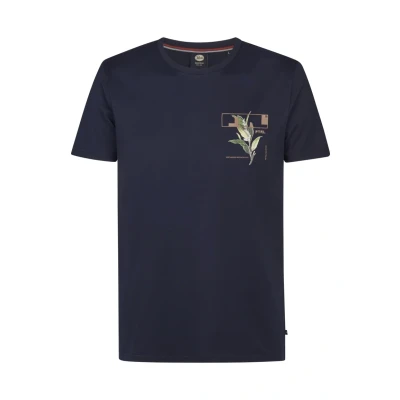 Afbeelding van Petrol Industries BACK Print Tshirt print, Heren, Maat: XL, Royal navy