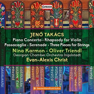 Afbeelding van Nina Karmon, Oliver Triendl, Georgian Chamber Orchestra Takacs: Piano Concerto Rhapsody For Violin Passacaglia (CD)