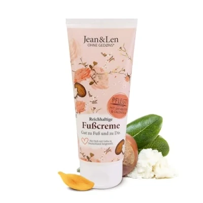 Afbeelding van Jean &amp; Len Voetcrème met rijke sheaboter voor zachte, frisse en bloemige voeten calendula geur droge belaste voeten, 100 ml