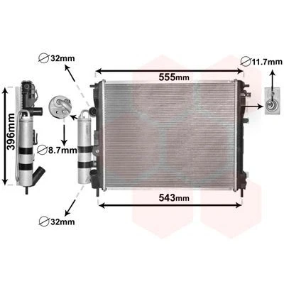 Afbeelding van Van Wezel Koelmodule (radiateur+condensor) / Radiateur 4300M323