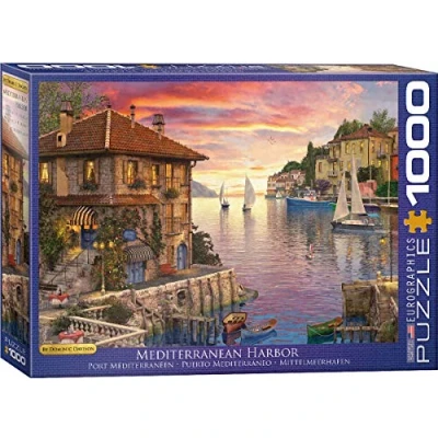 Image de Puzzle Eurographics Dominic Davison : Port Méditerranéen, 1000 pièces