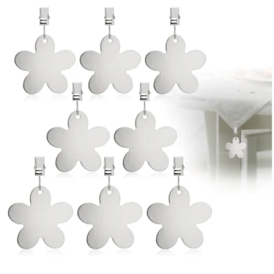 Afbeelding van COM FOUR® 8x tafelkleedgewichten van roestvrij staal tafelkleedklemmen elk ca. 35 g