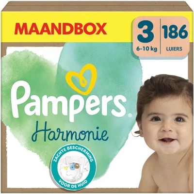 Afbeelding van Pampers Harmonie Luiers Maat 3 (6 10 kg) 186 stuks