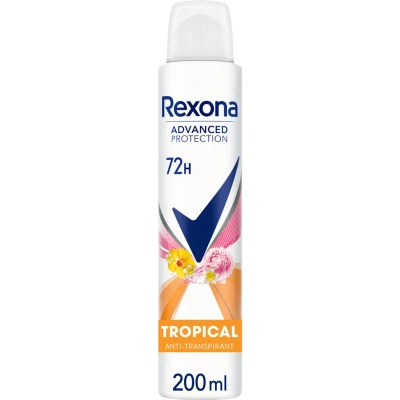 Afbeelding van Rexona Advanced Protection anti transpirant deodorant spray voor dames, 72 uur met Body Heat Activated technologie, 200 ml x 1