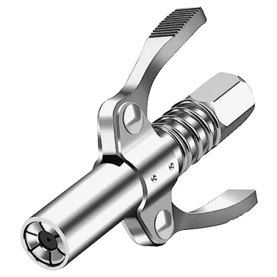 Afbeelding van 10.000 PSI zelfborgende vetkop, dubbele handgreep G vet pistool koppeling hoge druk vetpistool, compatibel met alle 1/8 vetpistolen