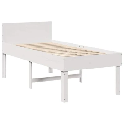 Image de vidaXL Cadre de lit sans matelas blanc 80x200 cm bois massif pin