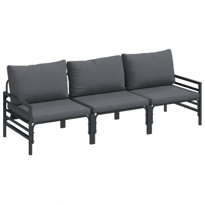 Afbeelding van vidaXL Tuinbank Set 3 pcs Antraciet Staal