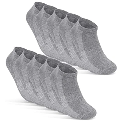 Afbeelding van 10 Paar Sneaker Sokken Heren &amp; Dames Ademend met Mesh Katoen Zwart Wit Grijs, 10x 47 50 EU