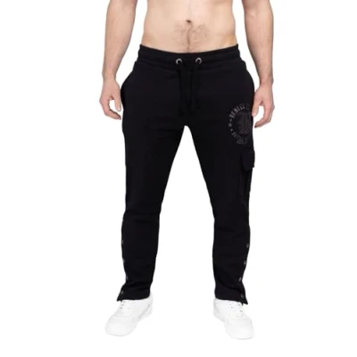 Afbeelding van Benlee Jogging Normale Passform Cargobroek, Heren, Maat: Large, Black/grey