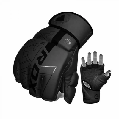 Afbeelding van RDX Sports F6 Kara MMA Grappling Gloves Zwart Matzwart Kunstleer