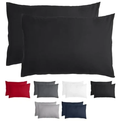 Afbeelding van Komfortec Set van 2 Premium Kussenslopen 40x60 cm Superzachte Kussenhoes 100% Geborsteld Polyester 120g/m² Zwart