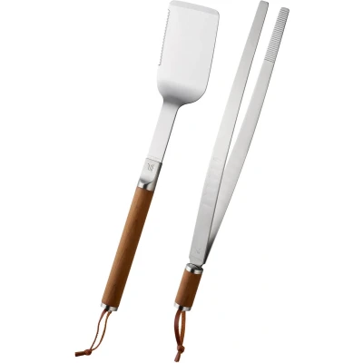 Afbeelding van Fiskars Norden Grill Chef Tools RVS Spatel &amp; Vleestang 2 Delige Set BBQ Accessoires van Scandinavisch design