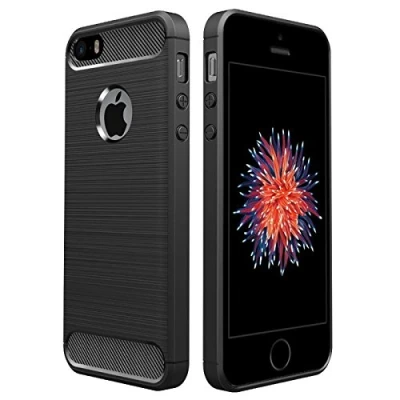Afbeelding van Verco Zachte siliconen beschermhoes voor Apple iPhone SE 1e generatie, 5/5S zwart
