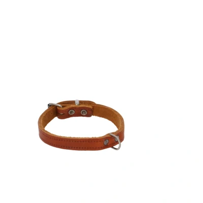 Afbeelding van Adori Halsband Vetleder Met Print Cognac Hondenhalsband 35x1.4 cm
