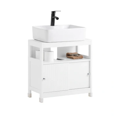 Afbeelding van SoBuy Wastafelonderkast BZR185 W MDF 60 x 30 cm Wit