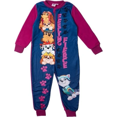 Afbeelding van Paw Patrol Jumpsuit voor meisjes, pyjama met lange mouwen, roze/blauw, Roze/Blauw