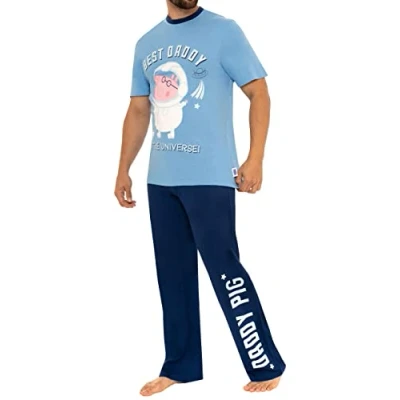Afbeelding van Peppa Pig Daddy PJS pyjama&#039;s voor heren, Blauw