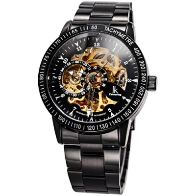 Afbeelding van Alienwork IK automatisch horloge, heren, dames, skelet, glazen bodem