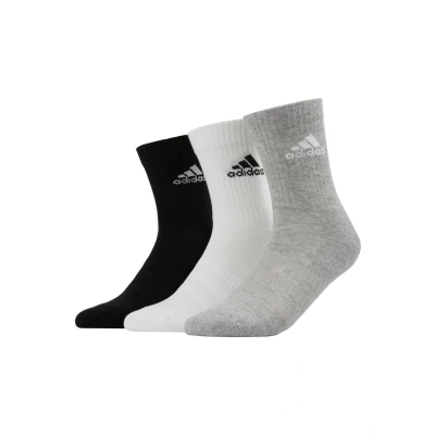 Afbeelding van adidas Performance CUSH 3 PACK Unisex Sportsokken, Maat: 40 42, Medium grey heather/black