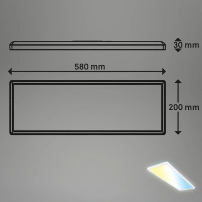 Afbeelding van Briloner Tava LED Plafondlamp 7529016 Slim via app en spraakbesturing Afstandsbediening Dimbaar Vlak Indirect licht 58 x 20 3 cm Wit