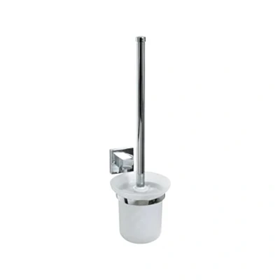 Afbeelding van Fackelmann Toiletborstel met Mare houder, wc borstel verchroomde wandhouder (kleur: zilver/melkachtig), hoeveelheid: 1 stuk