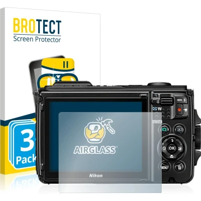 Afbeelding van BROTECT Screenprotector voor Nikon Coolpix W300 Folie Beschermfolie Beschermglas transparant (3 Stuks)